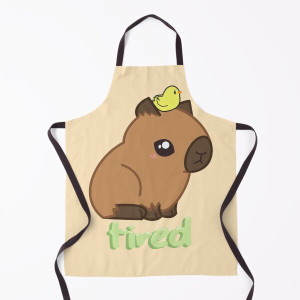 Item preview, Tired Capybara – Cute Sleepy Animal Design with Chick on Head designed and sold by theartbykay.
