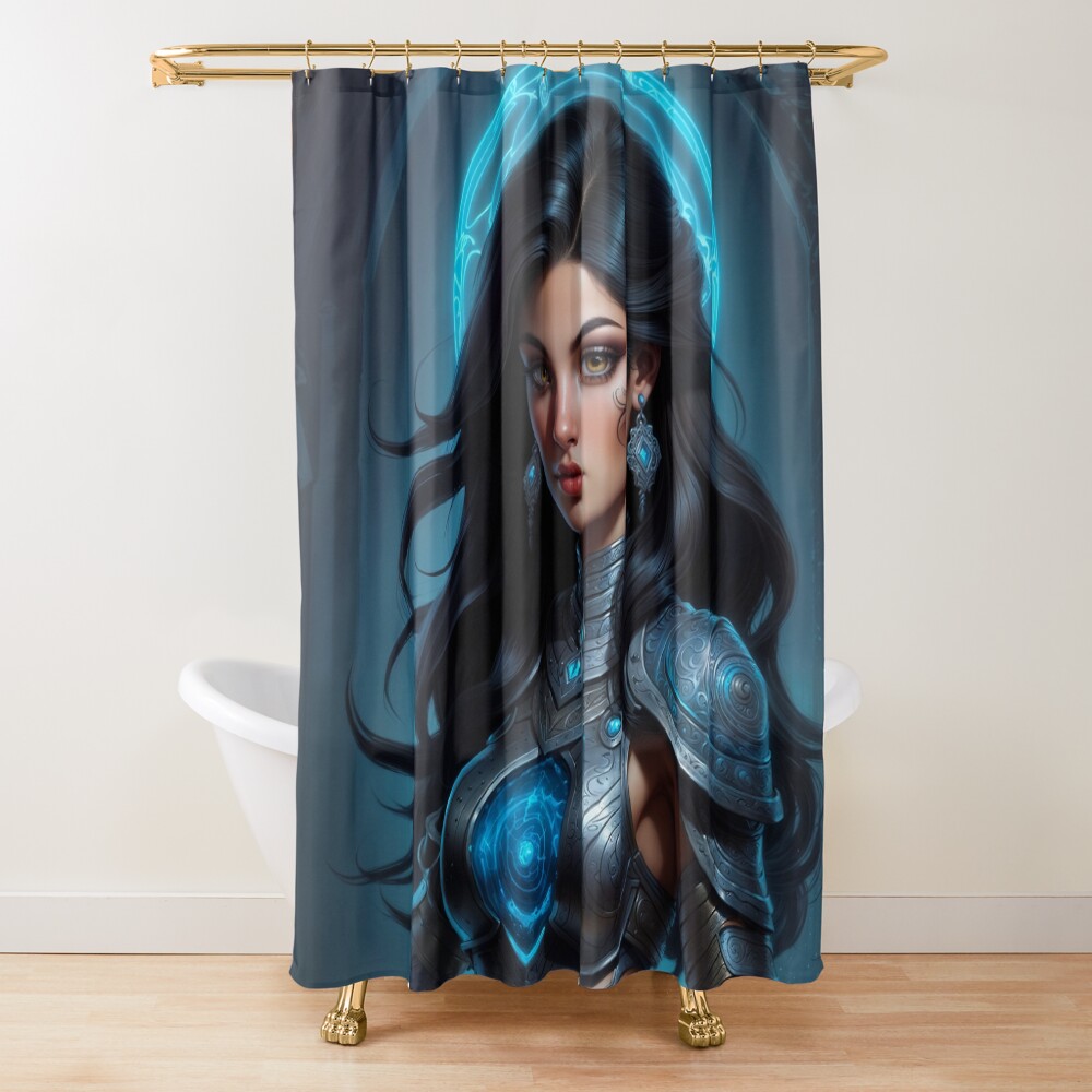 The Mythical Beauty Of Rhyowen Cassiane In Classical Antiquity Gorgeous AI Concept Art by Xzendor7 Decorative Art Print Shower Curtain