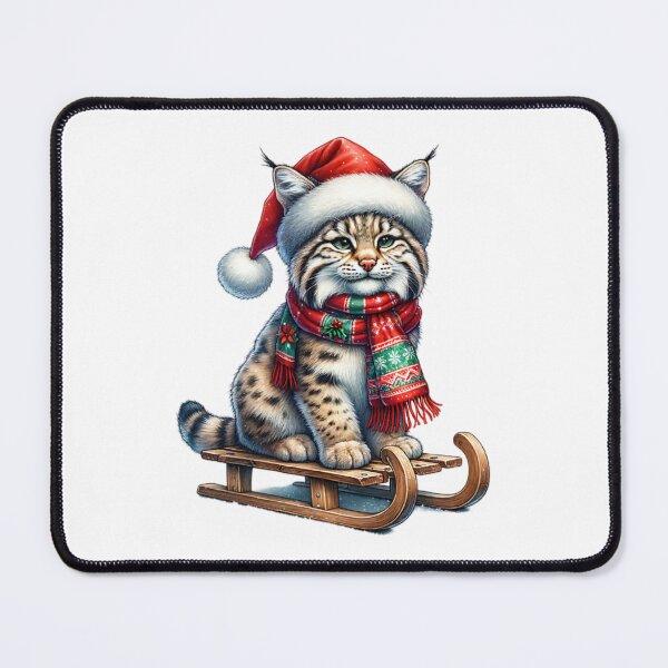 Item preview, Bobcat Wearing A Santa Hat On A Sled  designed and sold by TheAnimalZ00.