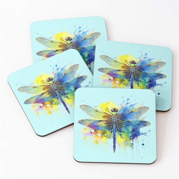 Item preview, Dragonfly watercolor splatter design designed and sold by Flower Magic .