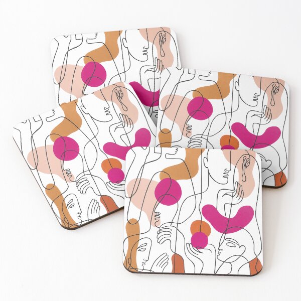 Item preview, Abstract Line Art People Minimalist Modern Illustration designed and sold by Trendy Sticker & Merch Collection - Express Yourself.