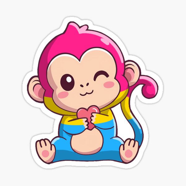 Item preview, Pansexual Pride Monkey  designed and sold by Professional Monster Ami.