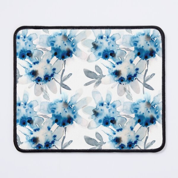 Item preview, Gray and Blue Watercolor Splatter Flowers designed and sold by Kara Draws.