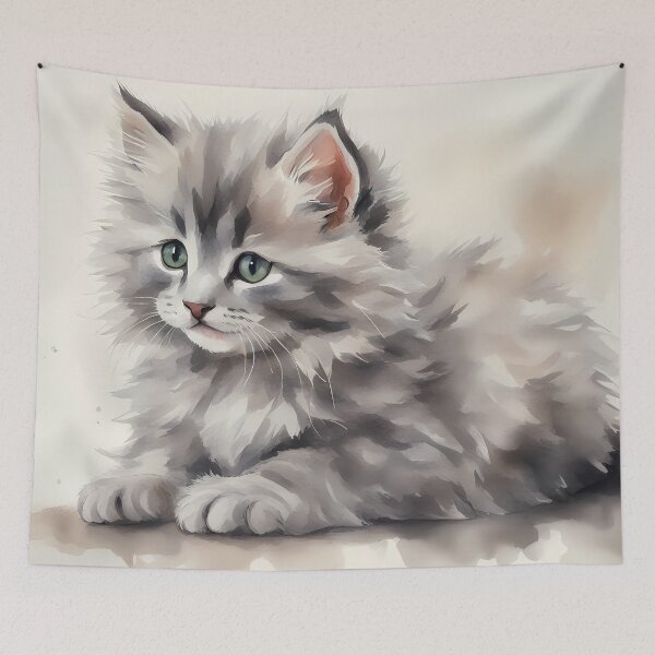 Item preview, Cute Fluffy Grey Kitten designed and sold by CalmnessbyChoice.