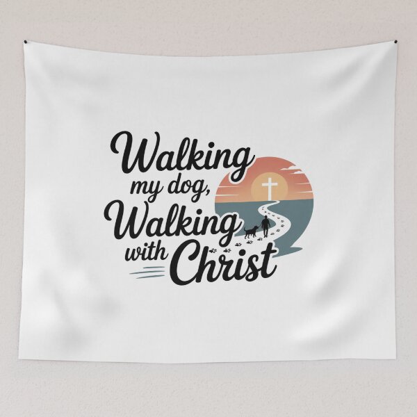 Item preview, Walking My Dog, Walking with Christ | Christian Dog Lover Gift Tee designed and sold by 123artistickay.