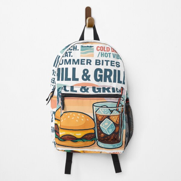 Item preview, Summer Bites – Cold Drinks, Hot Vibes | Modern Pop Art Burger & Beach Chill Design designed and sold by Sweetday2025.