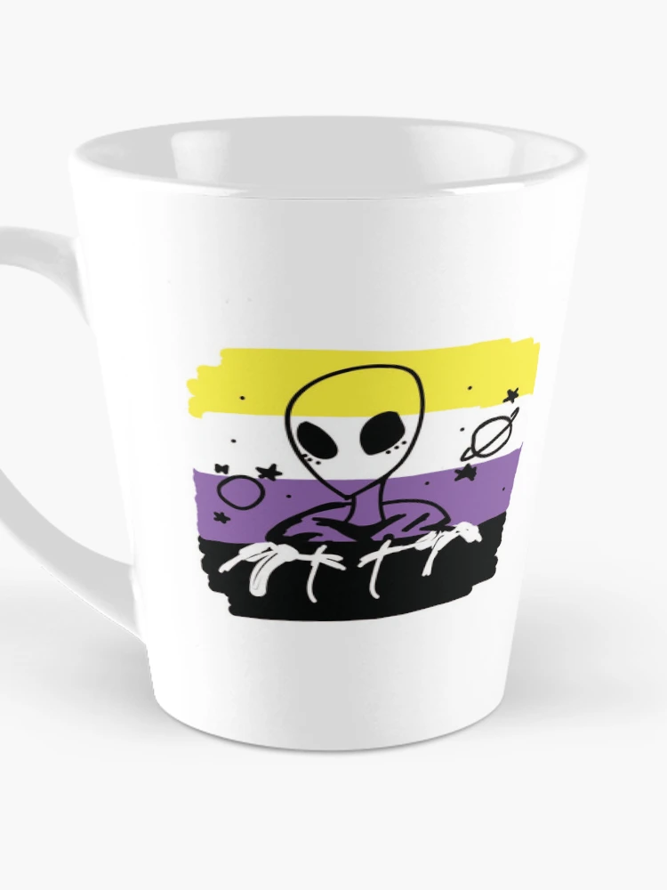Thumbnail 3 of 4, Coffee Mug, nonbinary alien designed and sold by RubyIsNotCool.