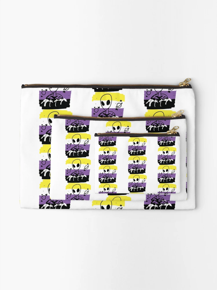 Thumbnail 2 of 4, Zipper Pouch, nonbinary alien designed and sold by RubyIsNotCool.