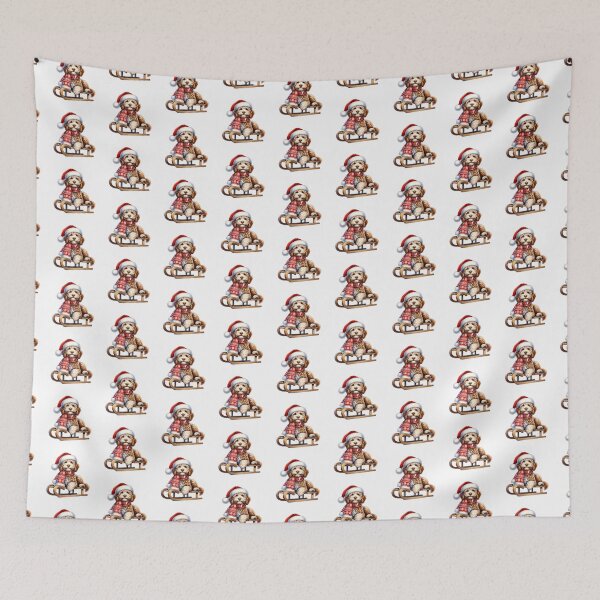 Item preview, Lagotto Romagnolo Dog On A Sled - Lagotto Romagnolo Christmas designed and sold by TheAnimalZ00.