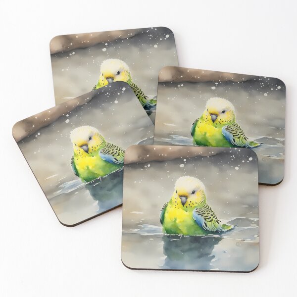 Item preview, Budgerigar in Puddle designed and sold by CalmnessbyChoice.