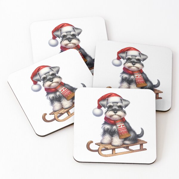 Item preview, Miniature Schnauzer Dog On A Sled - Miniature Schnauzer Christmas designed and sold by TheAnimalZ00.