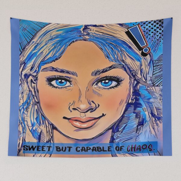 Item preview, Sweet But Capable of Chaos Girl Art designed and sold by gleefulme.