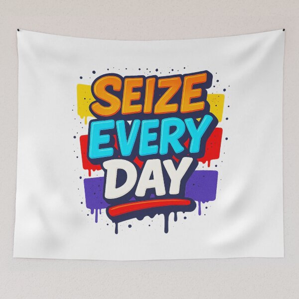 Item preview, Seize Every Day Graffiti Motivational Artwork designed and sold by AtuqStudio.
