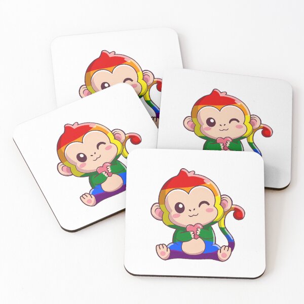 Item preview, Pride Rainbow Monkey  designed and sold by Professional Monster Ami.