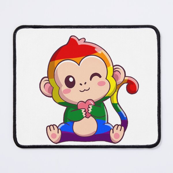Item preview, Pride Rainbow Monkey designed and sold by Professional Monster Ami.