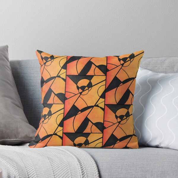 Item preview, Equinox Radiance: Orange Gradient with Black Geometrics designed and sold by WatercolourJAMs.
