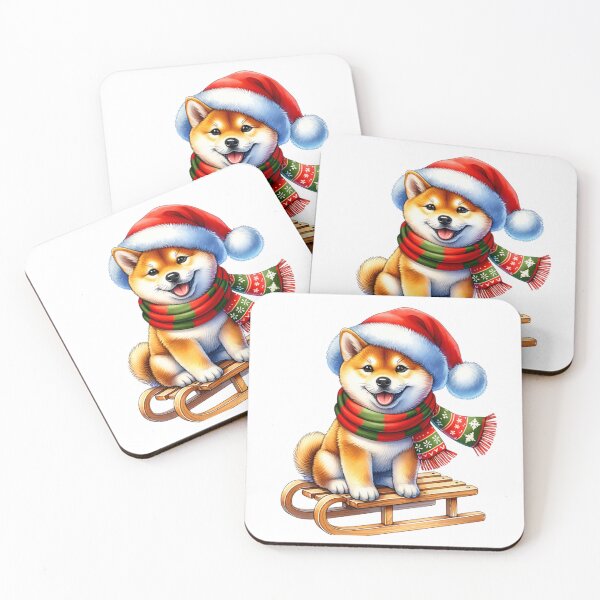 Item preview, Shiba Inu Dog On A Sled - Shiba Inu Christmas designed and sold by TheAnimalZ00.