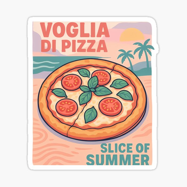 Item preview, Slice of Summer – Pizza Margherita & Beach Vibes | Modern Pop Art with Italian Touch designed and sold by Sweetday2025.