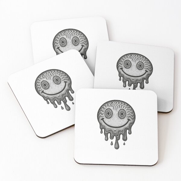 Item preview, Melted Smile – Hypnotisches Schwarz-Weiß Smiley Design designed and sold by UltimateShadow.