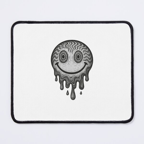Item preview, Melted Smile – Hypnotisches Schwarz-Weiß Smiley Design designed and sold by UltimateShadow.