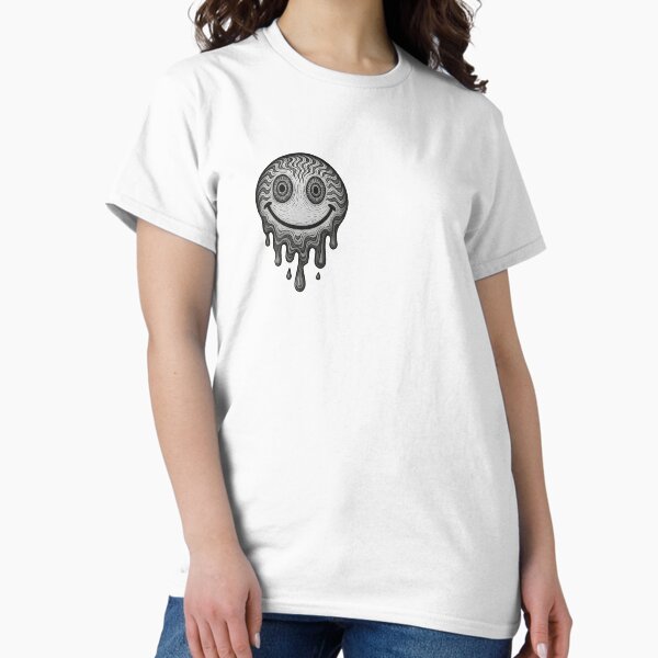 Item preview, Melted Smile – Hypnotisches Schwarz-Weiß Smiley Design designed and sold by UltimateShadow.