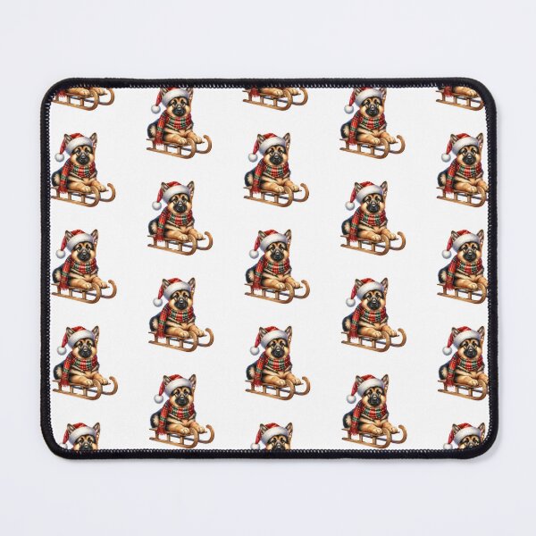 Item preview, German Shepherd Dog Wearing A Santa Hat On A Sled - German Shepherd Christmas designed and sold by TheAnimalZ00.