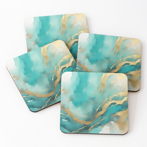 Item preview, Abstract Turquoise Gold designed and sold by CalmnessbyChoice.