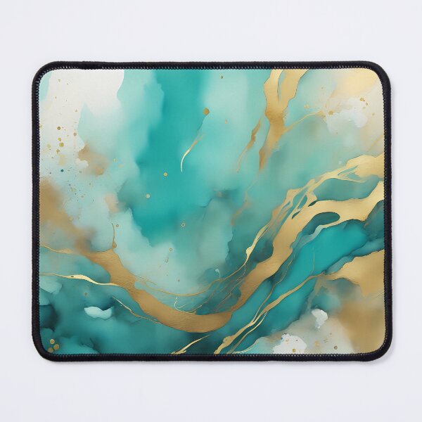 Item preview, Abstract Turquoise Gold designed and sold by CalmnessbyChoice.