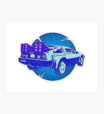 DeLorean Traveling Through Time Photographic Print