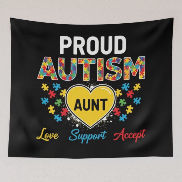 Item preview, Proud Autism Aunt Love Support Accept Help Awareness .Autistic Pride Day (June 18) designed and sold by Obinne.