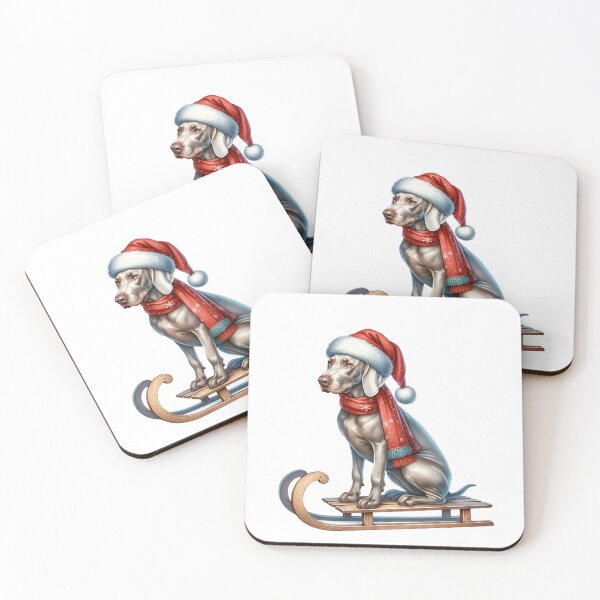 Item preview, Weimaraner Dog On A Sled - Weimaraner Christmas designed and sold by TheAnimalZ00.