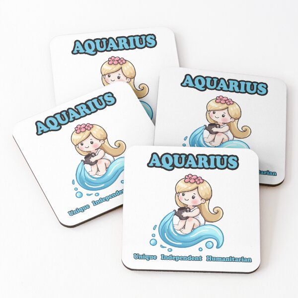 Item preview, Aquarius Cute Zodiac Astrology Signs designed and sold by Professional Monster Ami.