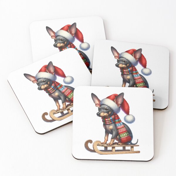 Item preview, Xoloitzcuintli Dog On A Sled - Xoloitzcuintli Christmas designed and sold by TheAnimalZ00.