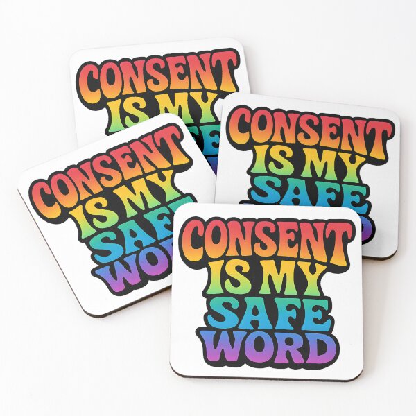 Item preview, Consent Is My Safe Word – Rainbow Pride Art designed and sold by Haus Of Sin.