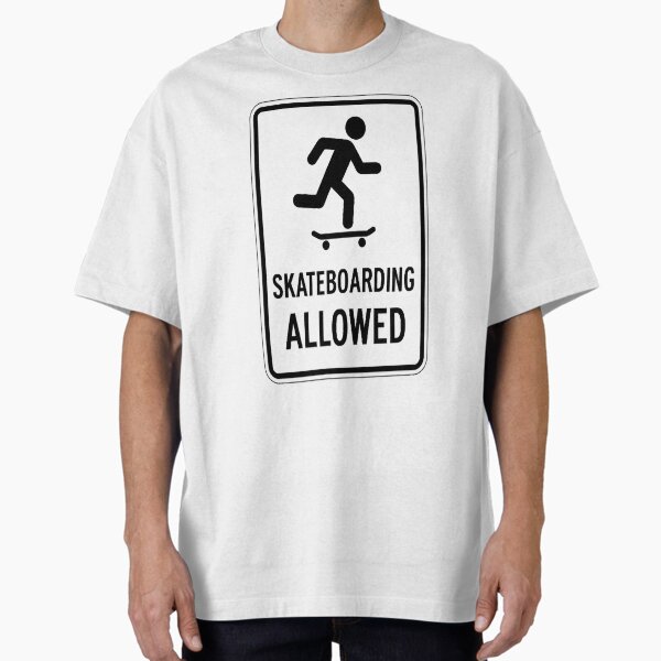 Item preview, Skateboarding Allowed Sign – Funny Skate Park Sticker or Tee designed and sold by LAS-PRINTS.