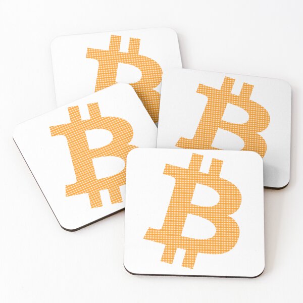 Item preview, Bitcoin logo B in orange gingham  designed and sold by field3.