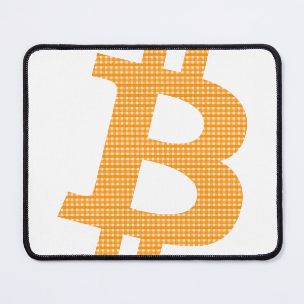 Item preview, Bitcoin logo B in orange gingham designed and sold by field3.
