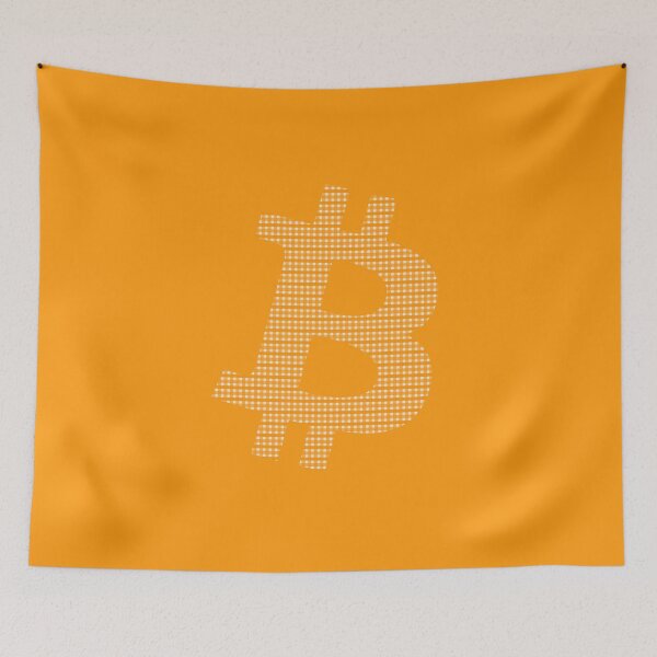 Item preview, Bitcoin logo B in orange gingham  designed and sold by field3.