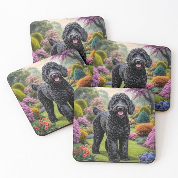 Item preview, Burton Black Labradoodle Dog Portrait Painting designed and sold by Heart and Soul Studio.