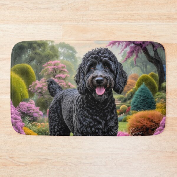 Artikelvorschau, Porträtgemälde eines schwarzen Labradoodle-Hundes von Burton entworfen und verkauft von Heart and Soul Studio.