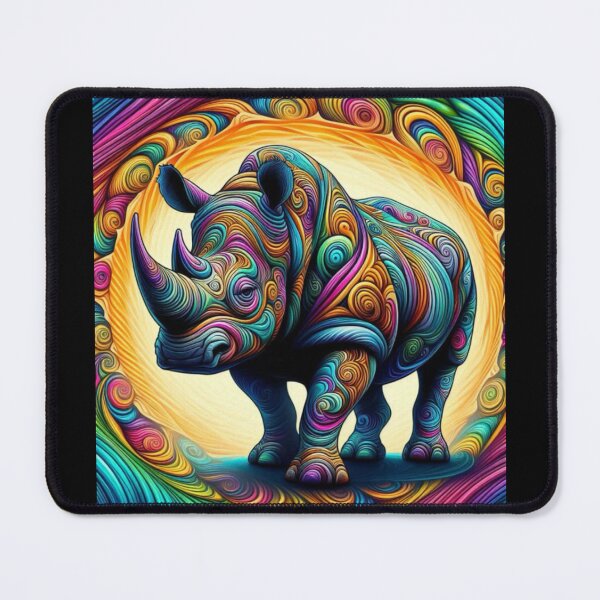 Aperçu de l'œuvre Rhino sauvage psychédélique 3 créée et vendue par CatManDrew.