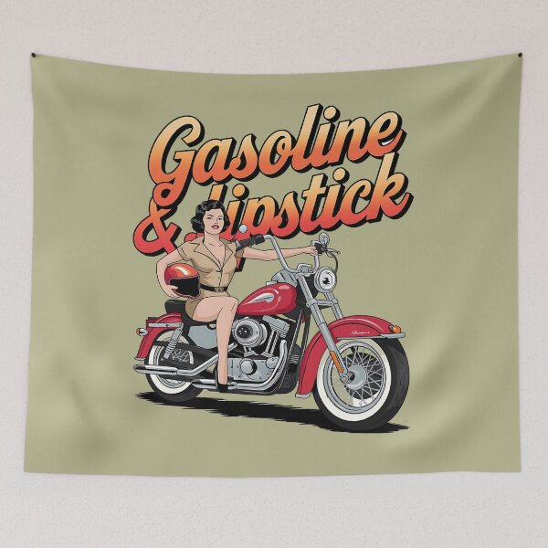 Item preview, Gasoline & lipstick - Filling station - Petroliana - cafe racer styling - highway to hell - Chop shop - Born to race designed and sold by JansenGS.