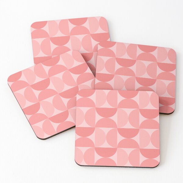 Item preview, Mid Century Modern Half Circles Salmon Pink designed and sold by thepixelgarden.
