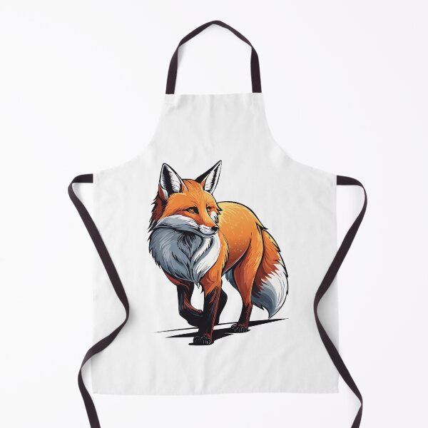 Item preview, Red fox (Vulpes vulpes) Red walking fox with puffy tail, Cute cunning forest animal, An illustration of a red fox with a white chest and tail walking against a white background designed and sold by Danler.