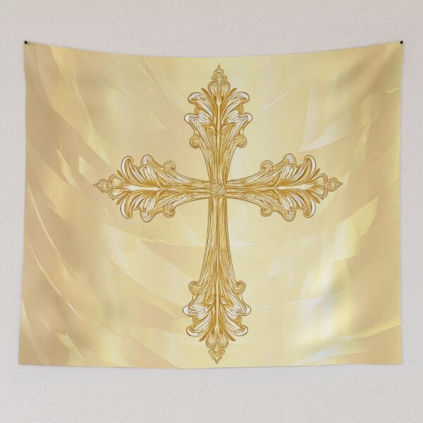 Item preview, Gold Cross of Christ Design, Christian Symbolism, Religious Art, Sacred Icon designed and sold by RevGens.