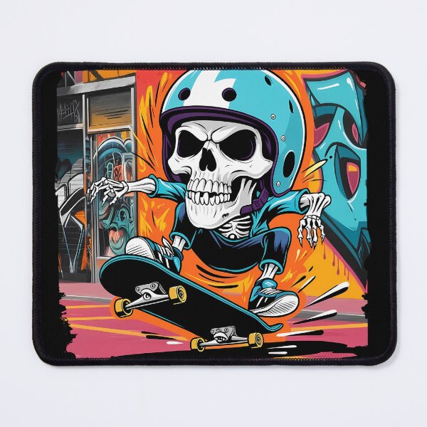 Item preview, Skateboarding skull designed and sold by PixelPunny.