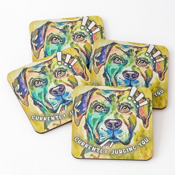 Item preview, Judgy Rainbow Dog Funny Art Print designed and sold by gleefulme.
