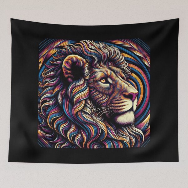 Item preview, Psychedelic Wild Lion 2 designed and sold by CatManDrew.
