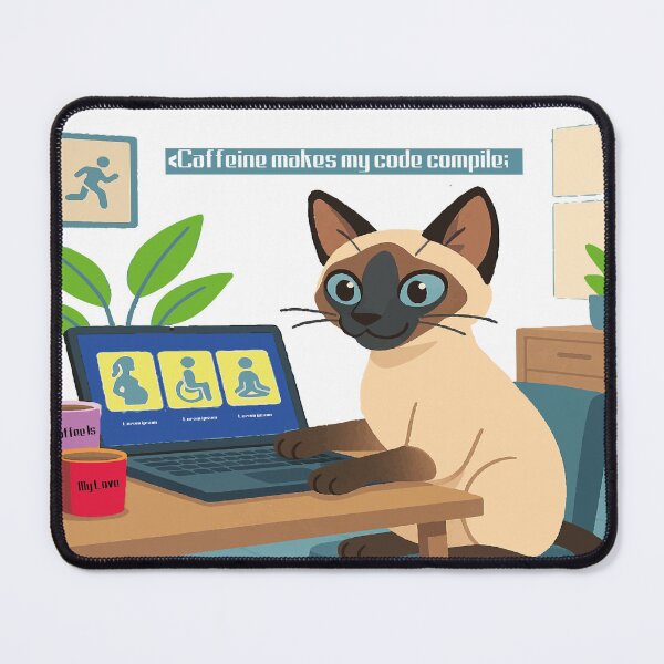 Item preview, Siamese Cat Coder – Funny Programmer Coffee lover designed and sold by Soft Strength Studio.
