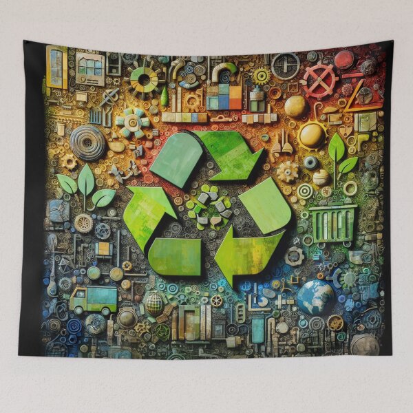 Item preview, Recycle Logo Design, Sustainable Living Symbol, Eco-Friendly Graphic, Green Planet Art designed and sold by RevGens.